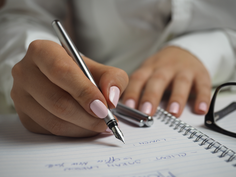 writing in planner